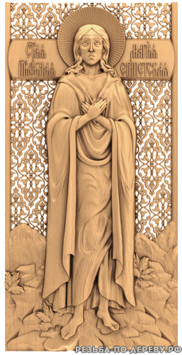 Резная икона Святая Мария Египетская из дерева